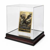 TERMEIN Vitrine rotative personnalisée pour cartes à collectionner avec LED, présentoir verrouillable en acrylique pour cartes de sport gradées, idéal pour comptoir de vente au détail