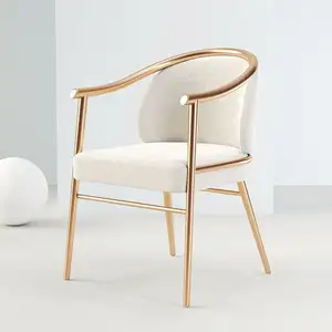 Italiano moderno e minimalista sedia da pranzo luce di lusso in velluto in pelle Hotel e sedia a casa per il tempo libero in stile nord Europa
