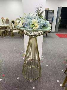 Table de bar haute de luxe en acier inoxydable doré pour mariages, événements et cocktails – Vente en gros - Product Image 2