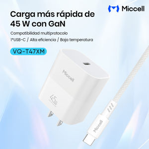 Cargador Miccell GaN de 45 W con Cable y Puerto USB-C, Adaptador de Carga Rápida para <span class=keywords><strong>iPhone</strong></span> y Smartphones - Product Image 3