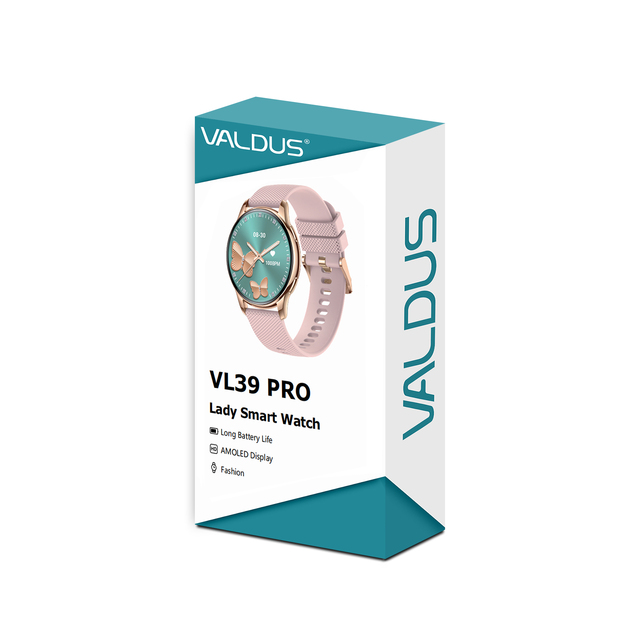 VALDUS Supports Bluetooth Connection Sleep Monitoring 300 MAh Battery Smartwatch IP67 Waterproof VL39 PRO Womens Smart Watch