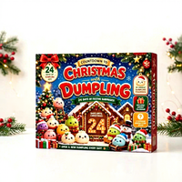 Lots de Squishies de Noël de Haute Qualité en Gros, Boîte Mystère de Squishies Dumpling, Calendrier de l'Avent Jouet Squishy Dumpling pour les Fêtes