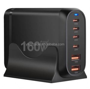ที่ชาร์จ GaN 160W แบบเร็วพิเศษ พอร์ต Type C สี่พอร์ต PD 20W ที่ชาร์จแบบตั้งโต๊ะพกพาสำหรับ Macbook โทรศัพท์มือถือ และอื่นๆ รองรับ PD3.1 65W - Product Image 5