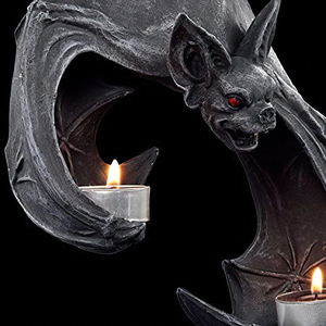 Bat Wall <b>Tealight</b> <b>Holder</b> Resin Halloween Decoration Indoor Animal Shape Candlestick - Product Image 3