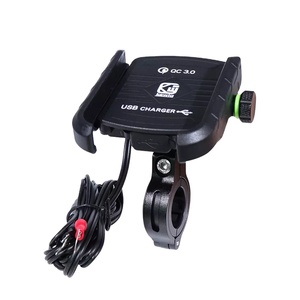 <span class=keywords><strong>Support</strong></span> de téléphone pour moto et vélo rotatif à 360 degrés, étanche, avec chargeur USB, en alliage d'aluminium - Product Image 2