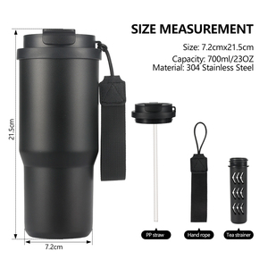 750mL Insulated Stainless Steel Travel Cup Tumbler Water Bottle with Carrying Handle Factory Direct Vacuum <b>Flask</b> - Product Image 5