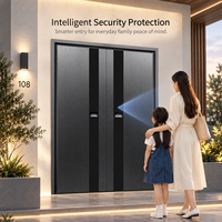Porte d'entrée intelligente double U30 avec double caméra, reconnaissance faciale 3D, écran intérieur 10,1 pouces pour villa, maison de luxe