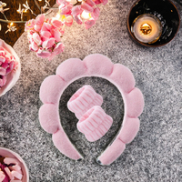 Femmes couleurs unies éponge rembourré visage Spa bandeau vente chaude en gros accessoire pour les filles