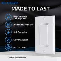ELEGRP US 120/277V Interrupteur mural décoratif 3 voies et prises électriques avec clip de mise à la terre intégré