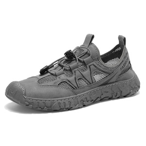 Zapatillas de deporte informales de verano para hombre, nuevos zapatos de seguridad de red hueca con cordones transpirables, antideslizantes, resistentes al desgaste para Protección Laboral - Product Image 5