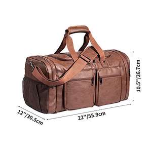Bolsa de Viaje de Cuero al por Mayor de Fábrica NOVOTE con Compartimento para Zapatos, Cierre de Cremallera con Múltiples Bolsillos, Bolsa de Viaje para Hombre, Bolsa de Fin de Semana - Product Image 5