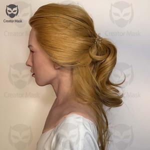 Masque de femme réaliste en silicone, blonde, faite à la main, effet peau véritable, pour Halloween, Pâques, masque d'acteur, cosplay, tournage de <span class=keywords><strong>film</strong></span> - Product Image 5