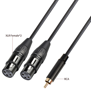 Câble de raccordement audio Yinyu AC066M double micro <span class=keywords><strong>XLR</strong></span> femelle vers <span class=keywords><strong>RCA</strong></span> pour table de mixage, carte son, enceinte active - Product Image 3