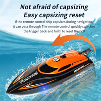 4CH RC Electric Racing Lancha rápida Niños 2,4G 25 km/H Alta velocidad Impermeable Lancha LED Luz Juguetes al aire libre Lagos Baterías