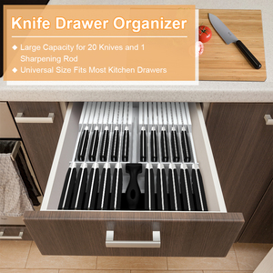 Support magnétique en plastique pour couteaux de cuisine, bloc à couteaux en bois, organisateur de couteaux pour tiroir - Vente en gros - Product Image 6