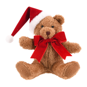Classic Santa <b>Hat</b> Velvet Bow Teddy Bear Sitting Plush <b>Holiday</b> Doll for Corporate Gift Set Wholesale - Product Image 1