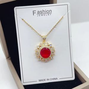 ลดกระหน่ำสร้อยคอจี้คริสตัลสร้อยคอสแตนเลสโซ่ทองเหลืองสร้อยคอเพทายรูปไข่ขนาดใหญ่ - Product Image 4