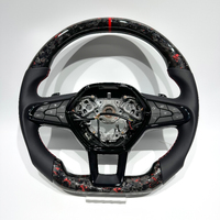 Volant en fibre de carbone rouge forgé, directement de l'usine, pour Renault Trafic 3, design sportif personnalisé et personnalisation disponible