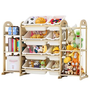 Estante de almacenamiento de juguetes de madera para niños, 4 niveles, organizador multifuncional para habitación infantil, estantería para libros y juguetes - Product Image 2
