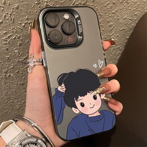 Cover per Smartphone con Simpatici Cartoni Animati e Coppia che si Trafigge i <span class=keywords><strong>Capelli</strong></span> per iPhone 16/15/14/13/12/11/Pro/Pro Max/Plus/<span class=keywords><strong>X</strong></span>/XS/XR - Product Image 6