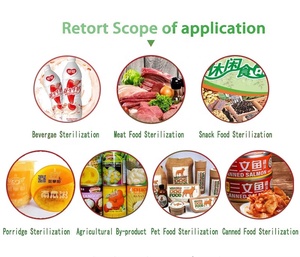 Chai tiệt trùng đóng hộp lon thiếc hộp thủy tinh tự động áp lực cao quay dọc Nồi hấp phun nước vặn lại - Product Image 2