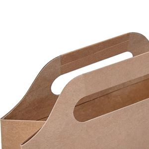 Emballages cadeaux en papier vintage personnalisables, sacs en papier kraft avec poignées découpées, idéaux pour l'emballage de pâtisseries et d'artisanat. - Product Image 6