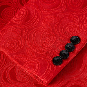 Abito <span class=keywords><strong>da</strong></span> Uomo su Misura in Jacquard Taglia Grande, Abbigliamento per Performance, Abito <span class=keywords><strong>da</strong></span> <span class=keywords><strong>Sposo</strong></span> Rosso per Matrimonio - Product Image 5