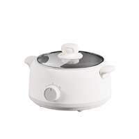 Poêle à frire multifonction portable, chauffage rapide, 800W, couvercle en verre, capacité 3L, marmite électrique multifonction intégrée