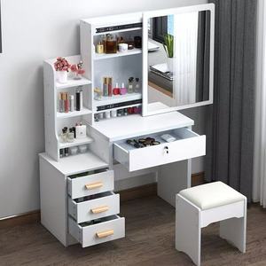 Mueble <span class=keywords><strong>de</strong></span> Almacenamiento para Dormitorio, Moderno, Minimalista, Pequeño, <span class=keywords><strong>de</strong></span> Lujo, <span class=keywords><strong>con</strong></span> Panel <span class=keywords><strong>de</strong></span> Madera, <span class=keywords><strong>Tocador</strong></span> <span class=keywords><strong>con</strong></span> <span class=keywords><strong>Espejo</strong></span> <span class=keywords><strong>de</strong></span> Pie - Product Image 4