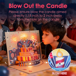 Carte d'anniversaire 3D pop-up musicale avec <span class=keywords><strong>bougie</strong></span> soufflante et lumière <span class=keywords><strong>LED</strong></span> pour solution de marquage de luxe Geburtstage - Product Image 2