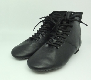 รองเท้าบูทเต้นรำสำหรับผู้ใหญ่ หุ้มข้อสูง สำหรับบัลเลต์ แจ๊ส รองเท้าผ้าใบสีดำ สำหรับผู้หญิงและผู้ชาย แบบผูกเชือก - Product Image 1