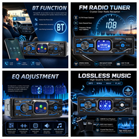 Lecteur MP3 de voiture Podofo 1 DIN avec écran tactile de 2,2 pouces, double Bluetooth, USB/SD/AUX/FM, charge rapide Type-C, autoradio OEM/ODM