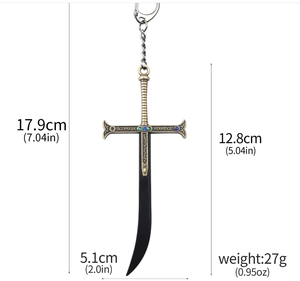 XINRUI Luffy <span class=keywords><strong>Mini</strong></span> Épée en <span class=keywords><strong>Fer</strong></span> Chapeau de Paille Pirates Anime Échelle 1:6 Cadeau de Collection pour Hommes - Product Image 1