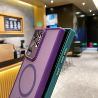 Coque de Téléphone Magnétique Antichoc Mate Translucide Anti-Empreintes pour iPhone Samsung Galaxy S25 24 Ultra
