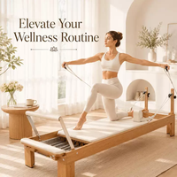 Machine de Pilates Reformer professionnelle en bois de chêne, de qualité commerciale, pour studio, avec ressorts de haute qualité