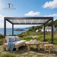 Pergola bioclimatique en aluminium durable et imperméable avec toit à lames orientables, structure thermolaquée et conception résistante aux intempéries pour l'extérieur