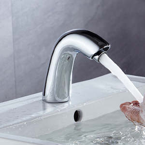 Grifo de Lavabo Automático para Baño, Diseño Moderno, Simple e Innovador, de Latón Cromado, con un Solo Orificio y sin Manija - Product Image 6