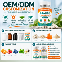 Kapsul OEM/ODM L-Lysine Plus Monolaurin, Suplemen Diet Pendukung Sistem Imun, Label Pribadi