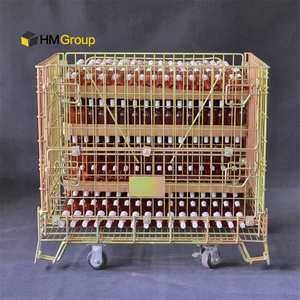 Contenitori in Rete Metallica Saldata Zincata per Magazzino, Durevoli, per Stoccaggio Bottiglie di Vino, con 4 Ruote - Product Image 1