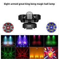 Luz de Escenario con Bola Mágica de Ocho Brazos RGBW de 120W, DMX512, Control Remoto, Sonido, Estroboscópica, Giratoria, para DJ, Discoteca, Fiesta, KTV, Bar, Cabeza Móvil