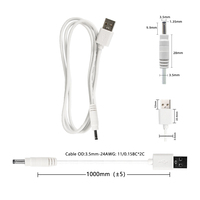 Câble d'alimentation USB vers DC 35135 blanc, connecteur mâle, fil de cuivre pur 24AWG, cordon de charge pour ordinateur, appareil ménager, 100cm