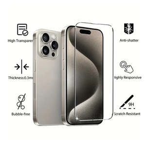 <span class=keywords><strong>Protection</strong></span> d'écran en <span class=keywords><strong>verre</strong></span> trempé 9H 2.5D Radian 0.33mm d'épaisseur pour 11-17 Pro Max 16E pour S24 S25 Ultra HD Clair Anti-rayures - Product Image 5