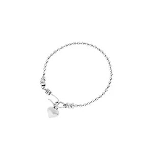 Rainbowking stile vintage in argento sterling 925 con ciondolo a cuore con perline rotonde moda donna bracciale polsino gioielli bracciale argento donna