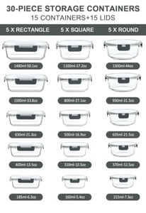 Ensemble de 4 boîtes de conservation alimentaire multifonctionnelles en silicone et verre avec couvercles, personnalisables avec logo, pour emporter - Product Image 2