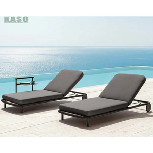 Chaise de piscine, lit d'extérieur, chaise longue en <span class=keywords><strong>plastique</strong></span> tressé, chaise longue de <span class=keywords><strong>jardin</strong></span>, chaise longue d'hôtel, chaise longue moderne avec roulettes - Product Image 5