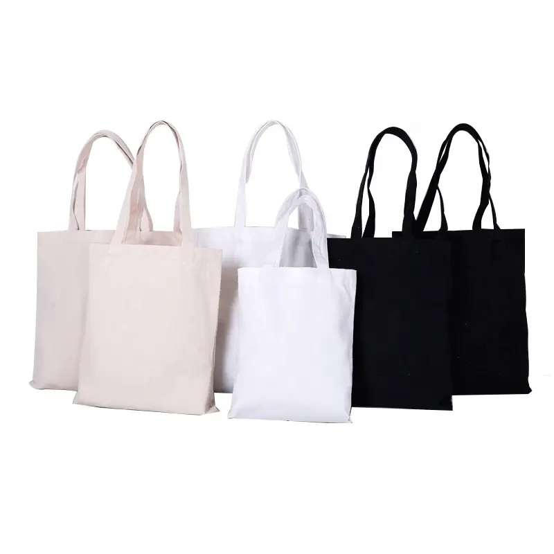 Custom Printed Reusable Plain Canvas Cotton Foldable Shopping Tote Bag For Grocery