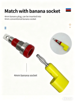Vente directe usine XCR – Fiche banane en cuivre nickelé 4 mm, type pistolet superposable, sans soudure, écologique