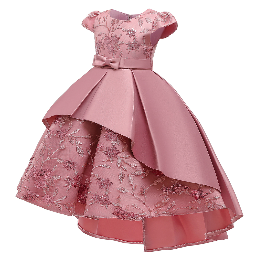 High Quality Summer Frock Kids Party Wear Flower Girl Western Party Formal Trailing Birthday Dress