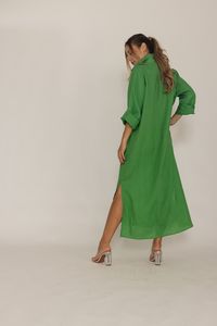 ชุดเดรสยาวผ้าเรยอนเซ็กซี่สำหรับงานปาร์ตี้รีสอร์ทไซส์ใหญ่พิเศษคลุมชายหาดของสาวๆมัดย้อมเอวธรรมชาติ - Product Image 5