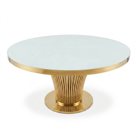 Table de banquet de mariage moderne, tables rondes en verre miroir pour les mariages